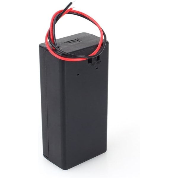 9V Batteriholder, 9V Volt Batteriholderboks DC-kasse med ledningskontakt, 9V PP3 Batteriholder til elektroniske applikationer og små hobbyprojekter