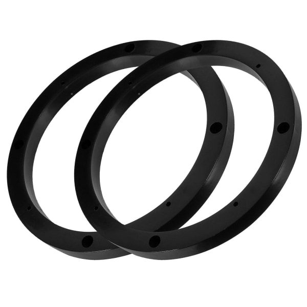 1 par højttaleradapter, 6,5 tommer bilhøjttaler spacerring, sort plastik højttaleradapter, solid plastikplade
