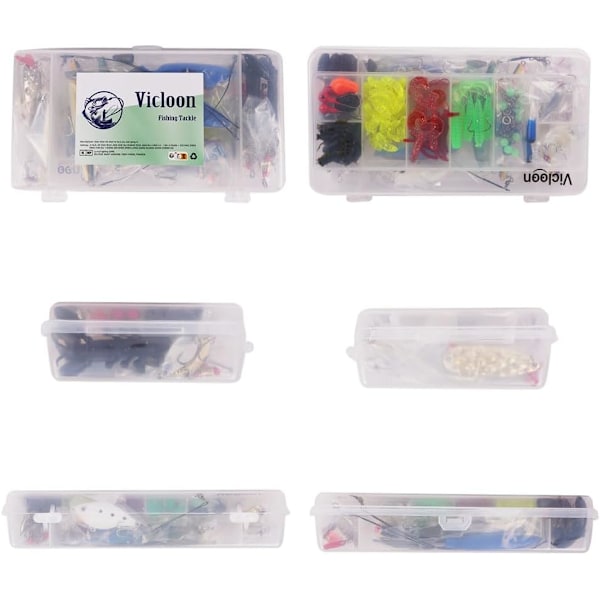 Fiskedrag, 101 stycken fiskedrag kit tillbehör konstgjorda beten fiskeartiklar inklusive fiskebox