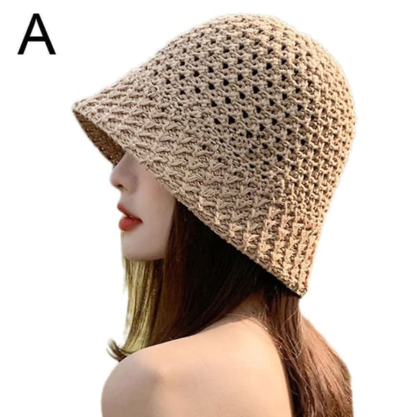Sommerhat med bred skygge, fleksibel, sammenfoldelig, solhat, stråhat, strandhat Khaki