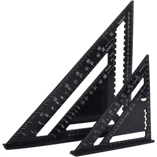 Bitar Fyrkantig Triangel Vinkellinjal Gradskiva Högprecisionsmätverktyg i aluminiumlegering, fyrkantigt aluminium fyrkantigt Carpenter-verktyg