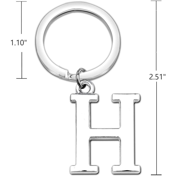 Nyckelring Brev - Initial Bokstav Nyckelring Charm Brev H