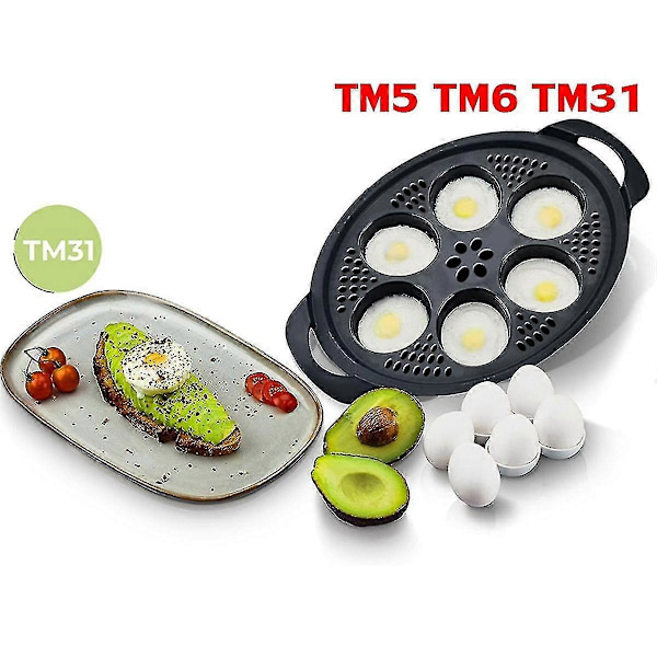 TM5 TM6 TM31:lle uusi 6-in-1 munakeitinlautanen, elintarvikelaatuinen PP, 6 munan höyrykeitin - Yvan