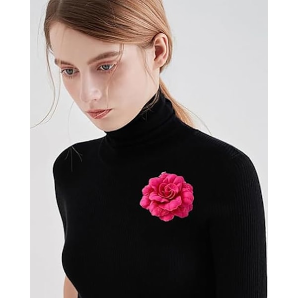 Kameliablom Broscher Kavaljersnålar Spetsblommor Brosch Klassisk för Bröllopsfest Dans Bankett för Kvinnor Damer Elegant Rose red