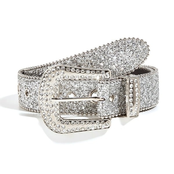 Rhinestone bælte taljebånd Silver