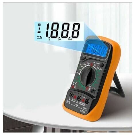 XL830L 2000 Tæller Digitalt Multimeter – Måler AC/DC Spænding, Strøm, Modstand – Baggrundsbelyst LCD-display – Diode Tester og Summer