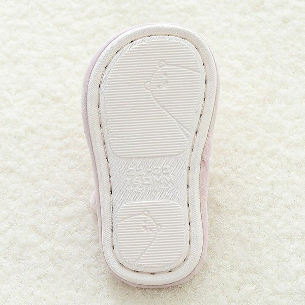 Småbarnsskor Vinter Babytofflor Flickor Jordgubbe Varma Bomullstofflor Inomhus Halkfria Sandaler Barn Pojke Pantufa Infantil Kostymskor Pink 24-25(inner 15.5cm)