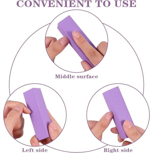 10 st Nagelbandsfilblock, Professionella 120 Grit Nagelsandningsblock för Naturliga Akrylnaglar, Nagelbandsfilblock Manikyr Pedikyr Verktyg för Gelnaglar Purple