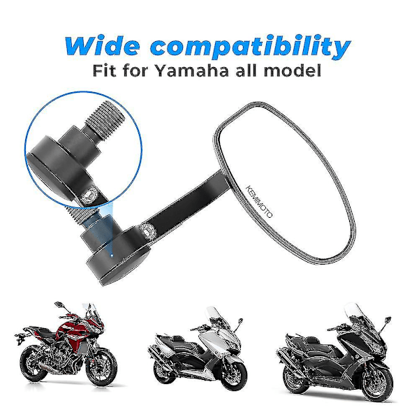 Motorcykelbackspegel CNC-styrstångsspeglar Kompatibel Yamaha Tmax Mt07 Mt09 Mt10 Fz1/fzs1000 Fz6 Xj6 Xsr900 Xsr700 Tmax530