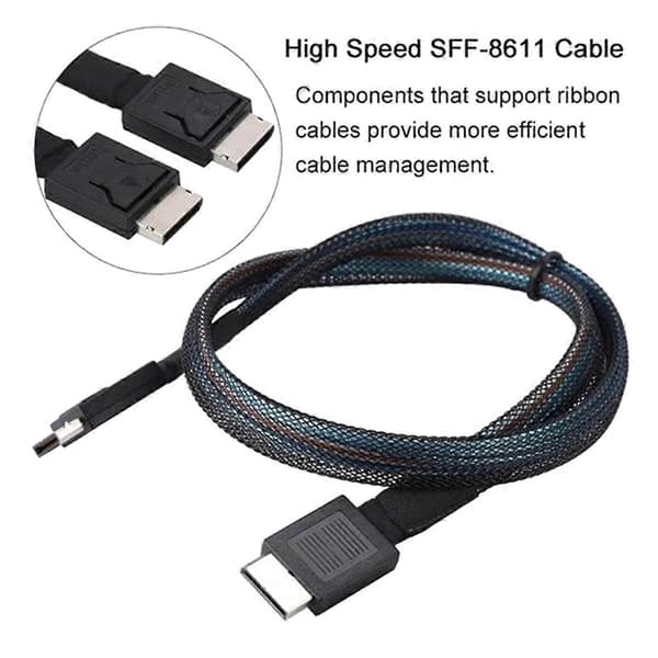 PCIE4.0 MINI SAS-kabel 24 Gbps Oculink-dataforlængerkabel SFF-8611 til SFF-8611 Server-dataoverførselslinje (0,5 m)