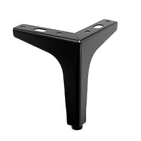 4-pak 10 cm sorte møbelben i metal - til skabe, sofa, kaffe