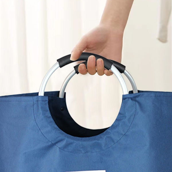 90L Stor tvättkorg, hopfällbar tvättkorg, fristående hög klädbehållare, hopfällbar tvättkorg Navy blue