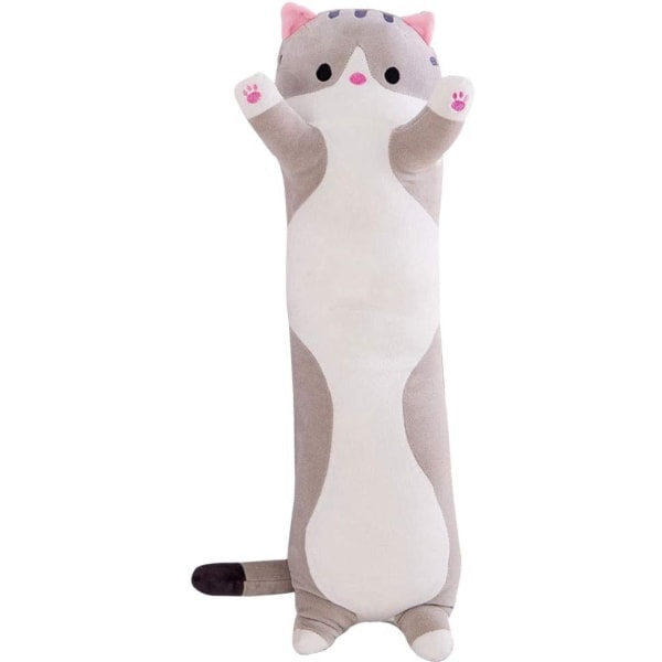 Söt Plysch Katter Docka Mjuk Stoppad Kattunge Kudde Docka Leksak Gåva till Barn Flickvän Gosedjur Plysch Mjuk Leksak Lång Katt Plysch Stor (50cm Grå)