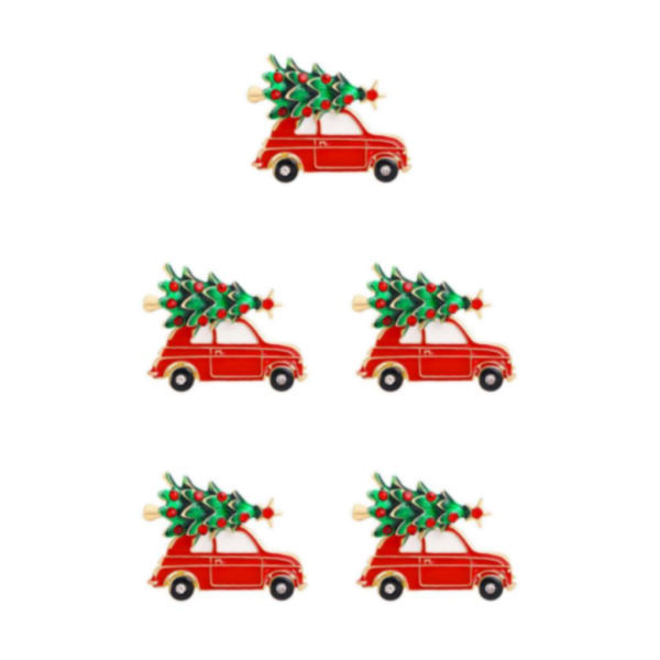 1/2/3/5 Neulanappipaidan Naisten Asusteet Joulu Rintamerkki Lahja Autotyyppi A 5Set Car Type A 5Set