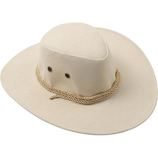 Cowboy-hattu Länsi Auringon Hattu Tekokangas Nahka Nahka Nahka Hieno Pukeutuminen Puolue Puku Asun Matkustaa Ulkona Auringonsuojaus Miehet Naiset Off-white