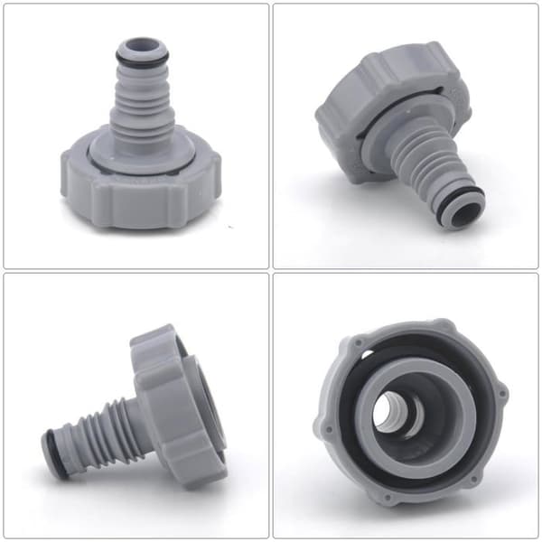 Dräneringsventiladapter för poolslang med 32 mm diameter, grå koppling