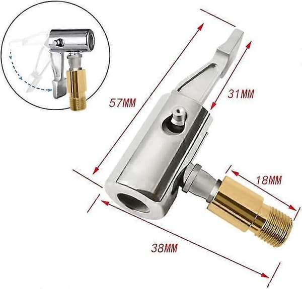 Bildekkpumpe, luftpumpe, luftchuck dekkventilforbindelse, adapter, bilventil, spak pluggstil 2 -Sy
