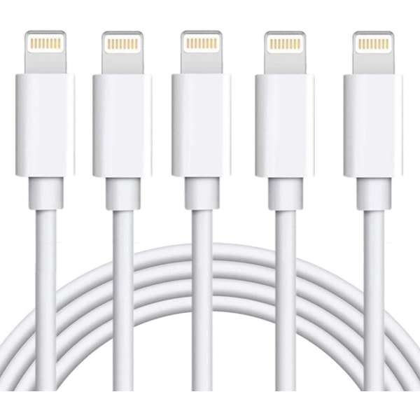 5X Lightning USB-kabel for Apple for din iPhone, iPad 1m Hvit