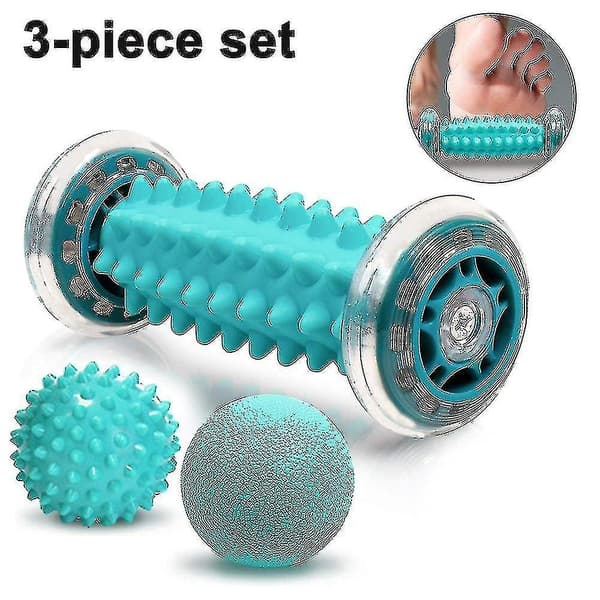 Fotmassage Roller och Spiky Massageboll Set, 3 st