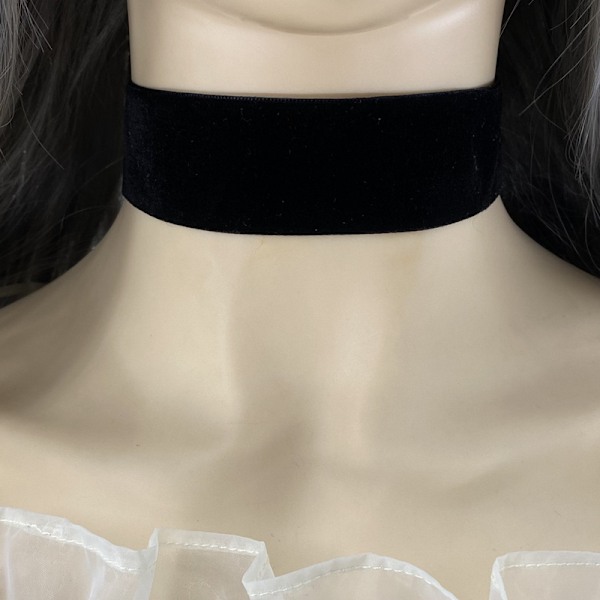 Bohemsk fløyel choker langt bånd sateng blomst krage halskjede sexy svart kamelia choker kostyme smykker tilbehør for kvinner og jenter 8