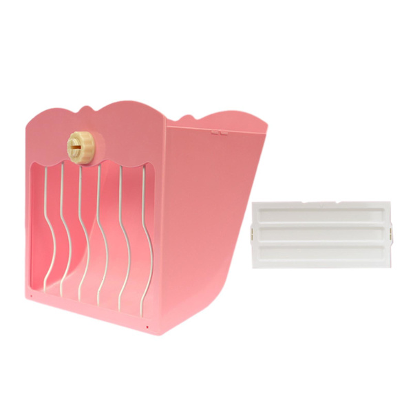 Kanin Hø Foderautomat Foder Krybbe Græsholder Hø Dispenser Kanin Hø Krybbe Blå Pink 21cmx25cmx13cm