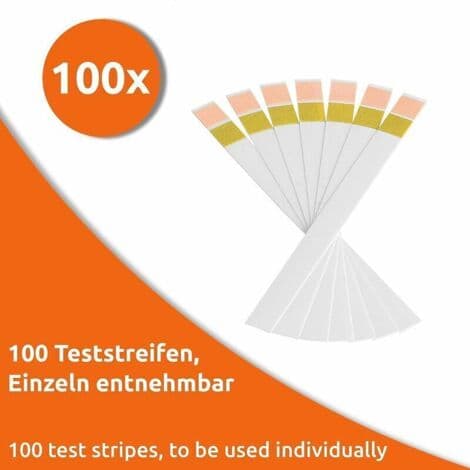 100 pH-testremsor, lackmustestpapper, mätområde 4,5-9, universellt indikatorpapper, surhetstest för akvarier och dricksvatten