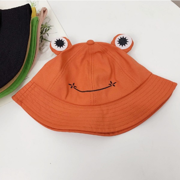 Groda Hinkhatt Söt Bomull Hinkhatt Bred Brätte Fiskarehatt för Vuxna Kvinnor Flickor A6 Frog Orange