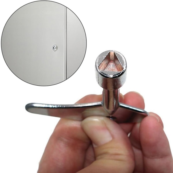 3 st Inner Triangle Spanner Key Metall Triangulär Nyckel Mätare Box Nyckel Gas Box Nyckel för Gas Vatten El Mätare Box Skåp
