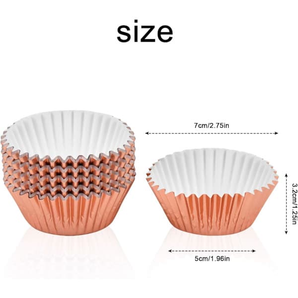 100 stk. folie metallic cupcake forme, folie bageforme, cupcake papir, bageforme, cupcake wrappers, muffin papirforme, cupcake forme (sølv)