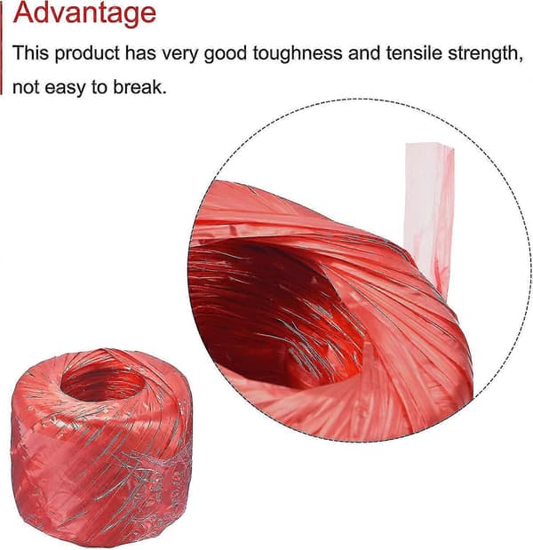 Polyester Nylon Plast Rep Snöre Buntad För Packning Trädgårdsarbete Hantverk, 150m Längd - Q1 Red