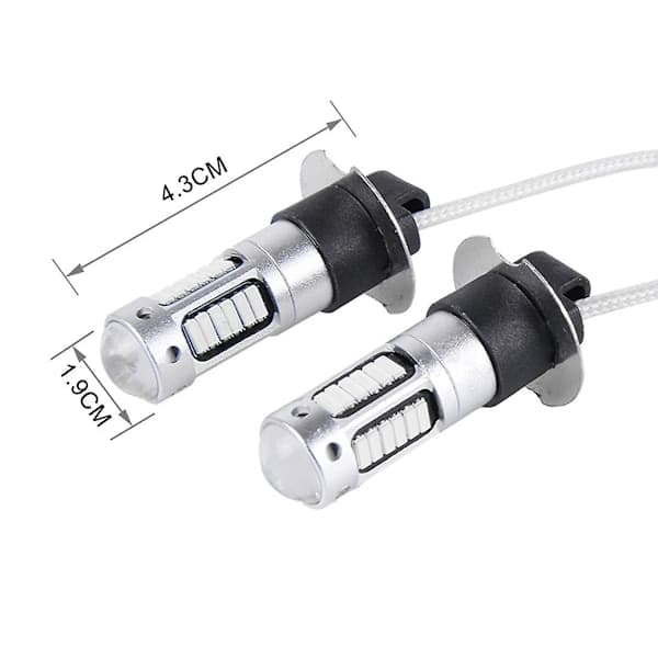 2 stk H3 10W 30 SMD-4014 LED tåkelys for bil, DC 12V Red Light