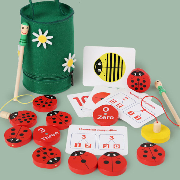 Counting Ladybug Fishing Toy - Montessori Räkneleksaker för småbarn