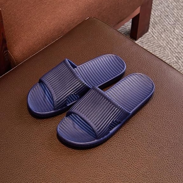 Badeslippers, slippers til kvinder badeværelse eller indendørs brug, skridsikre (grå) 6-7