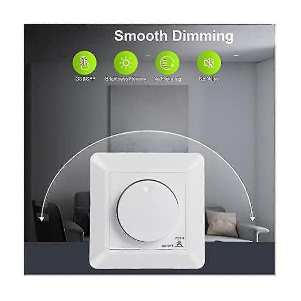 LED Dimmer Bryter, Innfelt Dimmer For Dimbar LED Og Halogen, 5-300 W Dimmer Bryter LED, Ph