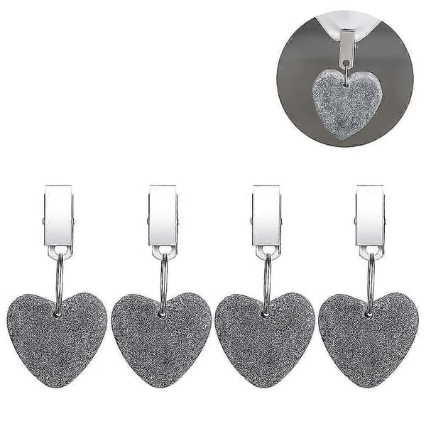 4-pack Dukvikter Hängen Hjärtformade Dukklämmor Grey