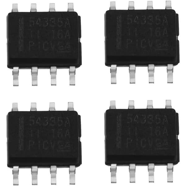 Parti med 4 TPS54335ADDAR (54335A) DC-DC-omformer integrerte kretser – Synkron step-down-omformer, pakket
