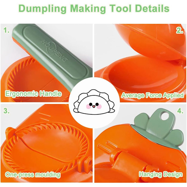 Dumpling Maker, 2 i 1 Dumplingpapir og Press Maker Bærbar DIY Dumpling Skin Maskin, Kjøkken Multifunksjonell Dumpling Making Moulds Tool