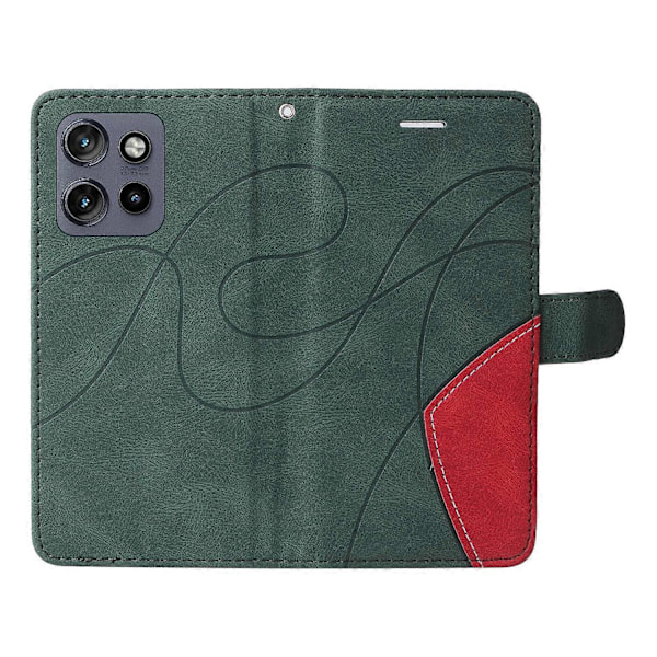 KT Leather Series-1 Motorola Edge 50 Neo 5G:lle - Nahkainen Puhelin Kotelo Väriyhdistelmällä, Lompakko, Telakka Multicolor Style C