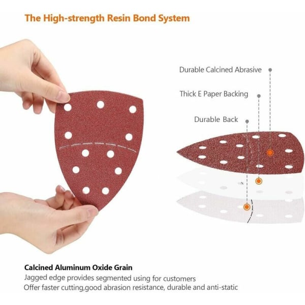 60 Hiomapaperia, Kolmionmuotoinen Hiomapaperi 11 Reikää 40 60 80120 180 240 Sopii Monikäyttöiseen Hiomakoneeseen