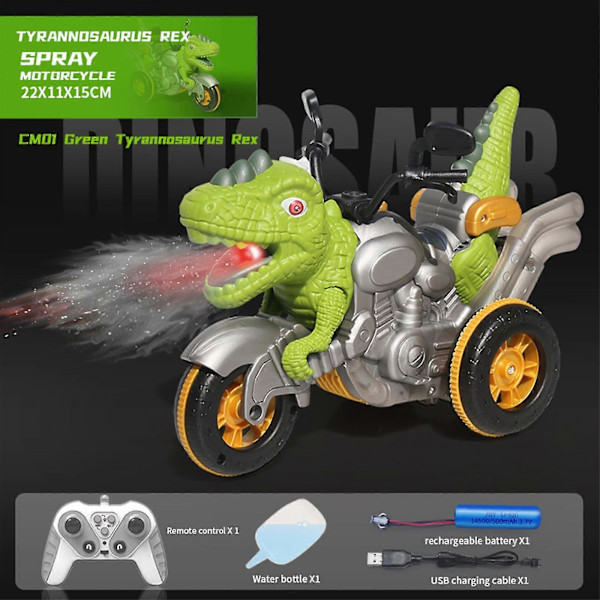 Dinosaur Motorcykel Pojkar Presenter Barn Leksak Fjärrkontroll Diy Kreativ Deformation Bil Leksaker Pink