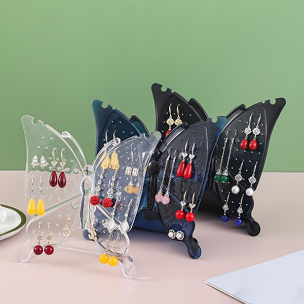 Øredobber Display Stativ 96 Hull Sommerfuglform Smykke Display Ørepropp Holder Hjem Dekor Forsyninger By Clear