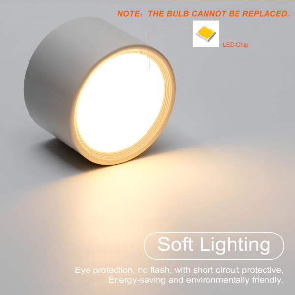 LED loftspot Hvid Varm hvid 3000K 12W Sæt med 2 Ø140MM