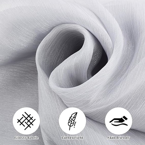 Dam Scarfs Sjal Mjuk Mode Silkeslen Satin Sjal för Brud Brudtärna Bröllop Kväll Fest Formell Bal Scarfs Silver Gray