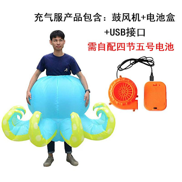 Blæksprutte Kostume Voksen Halloween Cosplay Oppustelig Dragt Kvinder Mænd Performance Nederdele Karneval Party Maskot Klæd Dig Ud Rekvisitter octopus One Size