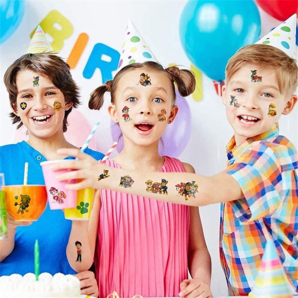 Paw Patrol -tatuoinnit, 6 arkkia tatuointeja, vedenpitävät väliaikaiset tatuoinnit lapsille, joululahja lapsille, syntymäpäivälahja, juhlakoristelu