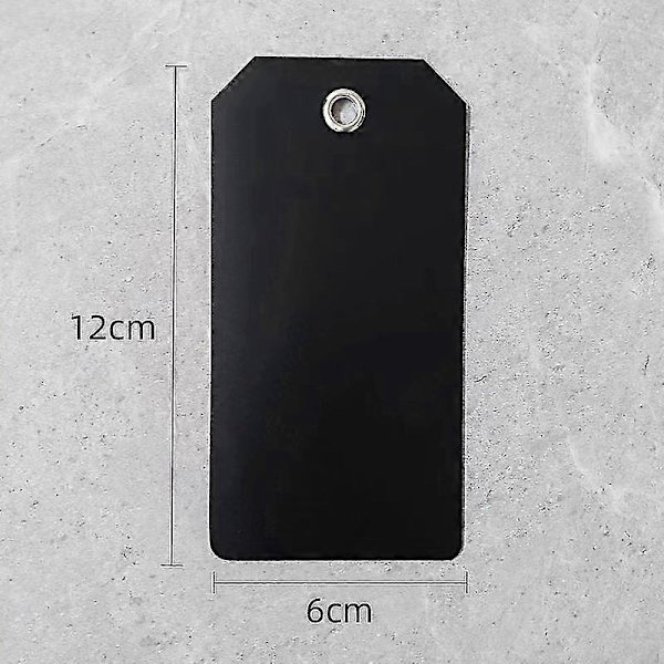 100 stk 6x12cm Plastforsendelsesmerker Fargerike Blanke Merkingsetiketter Vanntette 100 PCS-BLACK