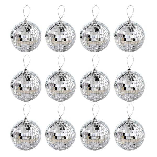 6/12x 2/3/4/6cm Disco Speilkule DJ Lys Sølv Dansefest Scene Belysning Eve Silver 3CM