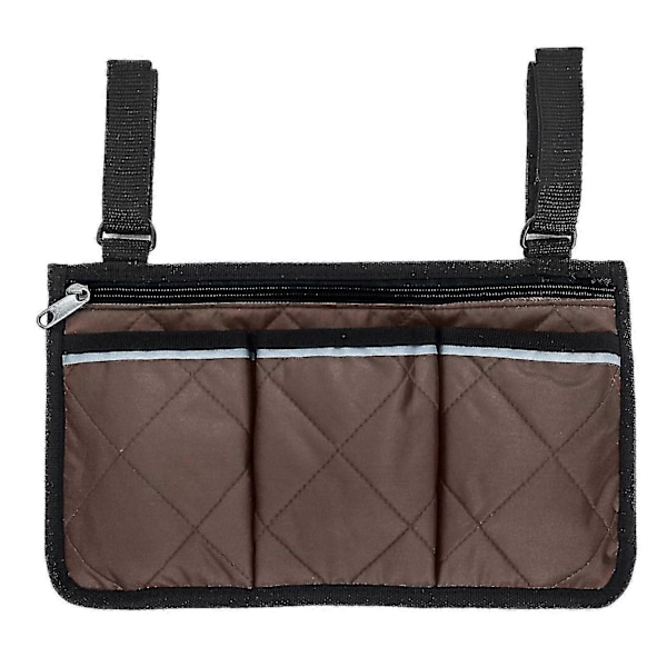 Rullestolveske med lommer, Universal Vanntett Armlene Sideveske Rullestol Sideorganisator Oppbevaringsveske Armlenepose, 1 stk GuanGuan coffee