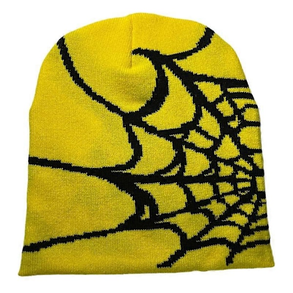 Y2k Pipo Hämähäkinverkkohattu Y2k Neulottu Pipo Hattu Skullies Pipo Hämähäkinverkko Pipo Hattu Löysä Riippuva Pipo Lakki Pääkallolakki H