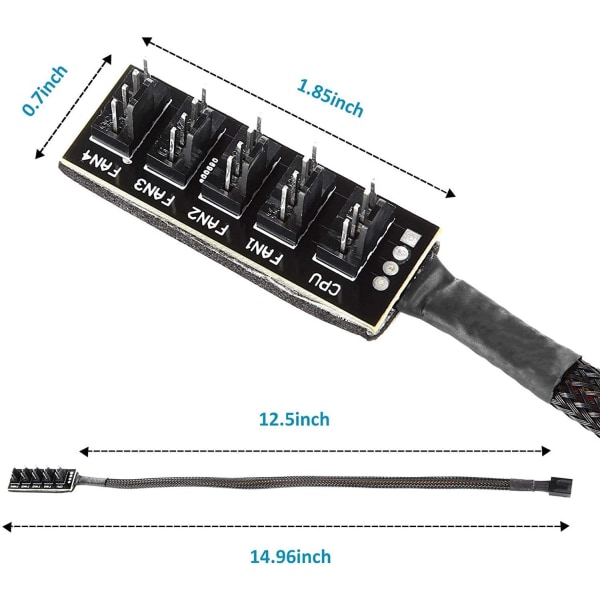 5-portin tuuletinjakaja, tuuletinjakaja, sopii tietokoneen tuuletinjohtoihin